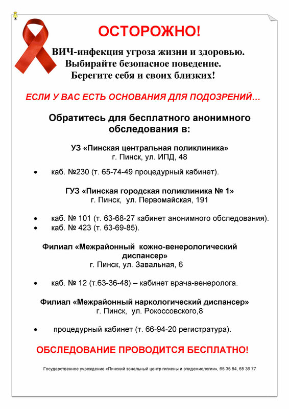 Листовка АНОНИМНОЕ ОБСЛЕДОВАНИЕ!